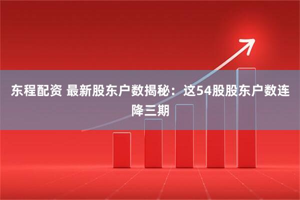 东程配资 最新股东户数揭秘：这54股股东户数连降三期